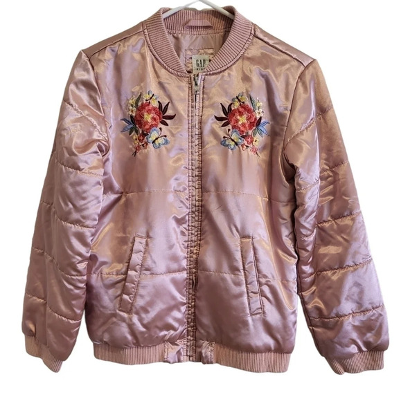 Gap Kids Satin Embroidered Bomber Jacket (XXL Regular)